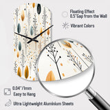 Minimalism Beige Ferns  Pattern - Asymmetric Metal Wall Clock