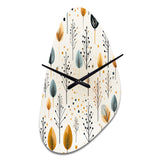 Minimalism Beige Ferns  Pattern - Asymmetric Metal Wall Clock