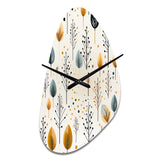 Minimalism Beige Ferns  Pattern - Asymmetric Metal Wall Clock