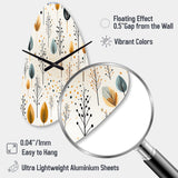 Minimalism Beige Ferns  Pattern - Asymmetric Metal Wall Clock