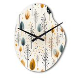Minimalism Beige Ferns  Pattern - Asymmetric Metal Wall Clock