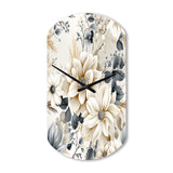 Ethereal Blue And White Chrysanthemum Boho Pattern - Asymmetric Metal Wall Clock