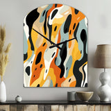Tribal Camo Fusion - Asymmetric Metal Wall Clock