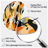 Tribal Camo Fusion - Asymmetric Metal Wall Clock