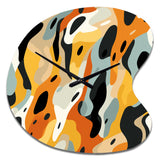 Tribal Camo Fusion - Asymmetric Metal Wall Clock