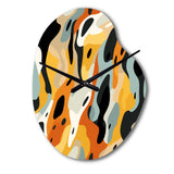 Tribal Camo Fusion - Asymmetric Metal Wall Clock