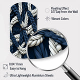 Coastal Rope Motifs White And Blue - Asymmetric Metal Wall Clock