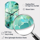 Seagrass Mosaic Emerald Coastal Pattern II - Asymmetric Metal Wall Clock