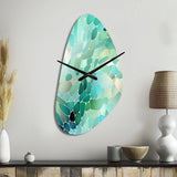 Seagrass Mosaic Emerald Coastal Pattern II - Asymmetric Metal Wall Clock