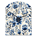 Blue And White Damask Flower - Asymmetric Metal Wall Clock