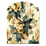 Vintage Farmhouse Peonies Damask - Asymmetric Metal Wall Clock