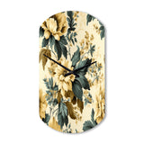 Vintage Farmhouse Peonies Damask - Asymmetric Metal Wall Clock