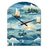 Coastal Tranquility Seaside Landscape - Asymmetric Metal Wall Clock