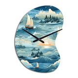 Coastal Tranquility Seaside Landscape - Asymmetric Metal Wall Clock
