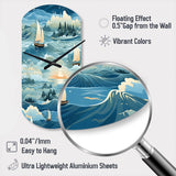 Coastal Tranquility Seaside Landscape - Asymmetric Metal Wall Clock