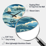 Coastal Tranquility Seaside Landscape - Asymmetric Metal Wall Clock