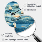 Coastal Tranquility Seaside Landscape - Asymmetric Metal Wall Clock