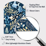 Coastal Tranquility Seaside Fish Pattern - Asymmetric Metal Wall Clock