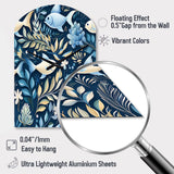 Coastal Tranquility Seaside Fish Pattern - Asymmetric Metal Wall Clock