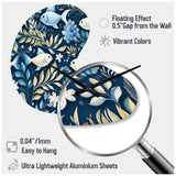 Coastal Tranquility Seaside Fish Pattern - Asymmetric Metal Wall Clock
