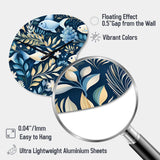 Coastal Tranquility Seaside Fish Pattern - Asymmetric Metal Wall Clock