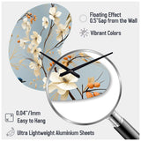 Minimalist Blue And White Bird Paradise - Asymmetric Metal Wall Clock