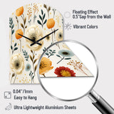 White And Yellow Playful Poppy Blossom Radiance - Asymmetric Metal Wall Clock
