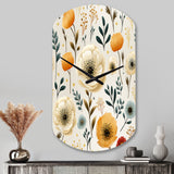 White And Yellow Playful Poppy Blossom Radiance - Asymmetric Metal Wall Clock