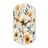White And Yellow Playful Poppy Blossom Radiance - Asymmetric Metal Wall Clock