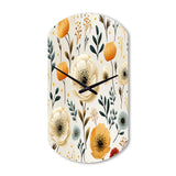 White And Yellow Playful Poppy Blossom Radiance - Asymmetric Metal Wall Clock