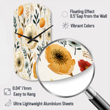 White And Yellow Playful Poppy Blossom Radiance - Asymmetric Metal Wall Clock