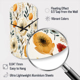 White And Yellow Playful Poppy Blossom Radiance - Asymmetric Metal Wall Clock
