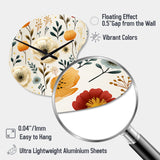 White And Yellow Playful Poppy Blossom Radiance - Asymmetric Metal Wall Clock