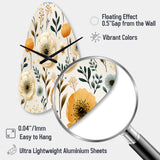 White And Yellow Playful Poppy Blossom Radiance - Asymmetric Metal Wall Clock