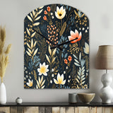 Nature's Exquisite Floral Collage  - Asymmetric Metal Wall Clock