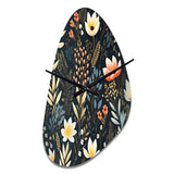 Nature's Exquisite Floral Collage - Asymmetric Metal Wall Clock