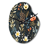 Nature's Exquisite Floral Collage - Asymmetric Metal Wall Clock