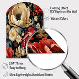 Red And Beige  Elegant Poppy Blossom Field - Asymmetric Metal Wall Clock