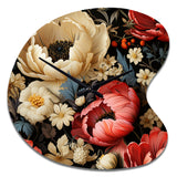 Red And Beige  Elegant Poppy Blossom Field - Asymmetric Metal Wall Clock