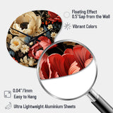 Red And Beige  Elegant Poppy Blossom Field - Asymmetric Metal Wall Clock