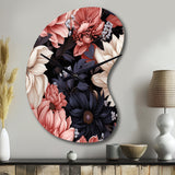 Light Pink And Pink Flowers  Pattern - Asymmetric Metal Wall Clock