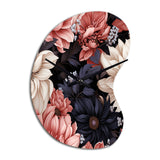 Light Pink And Pink Flowers  Pattern - Asymmetric Metal Wall Clock