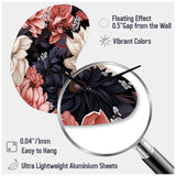 Light Pink And Pink Flowers  Pattern - Asymmetric Metal Wall Clock