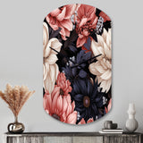 Light Pink And Pink Flowers  Pattern - Asymmetric Metal Wall Clock