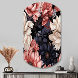 Light Pink And Pink Flowers  Pattern - Asymmetric Metal Wall Clock