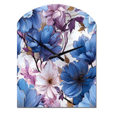 Mystical Aura Blue And Purple Floral Pattern - Asymmetric Metal Wall Clock