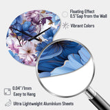 Mystical Aura Blue And Purple Floral Pattern - Asymmetric Metal Wall Clock