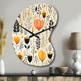Beige Bohemian Bliss Floral Pattern - Asymmetric Metal Wall Clock