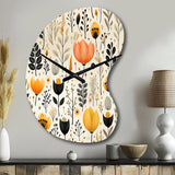 Beige Bohemian Bliss Floral Pattern - Asymmetric Metal Wall Clock