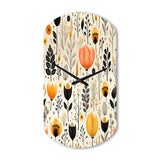 Beige Bohemian Bliss Floral Pattern - Asymmetric Metal Wall Clock